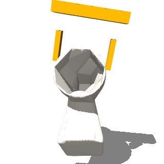 Lamp, point-estimate grasp at pose sample 1: lifted