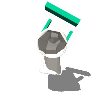 Lamp, posterior grasp at the estimate: lifted